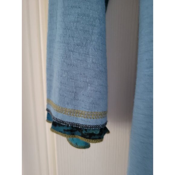 Parsley & Sage Green blue Cowl neck tunic top size XL lagenlook art to wear - Picture 4 of 10